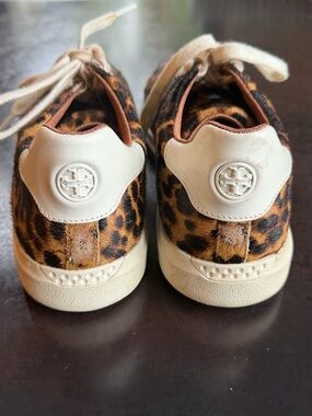 Tory Burch Leopard Print Sneakers in Brown and Cream